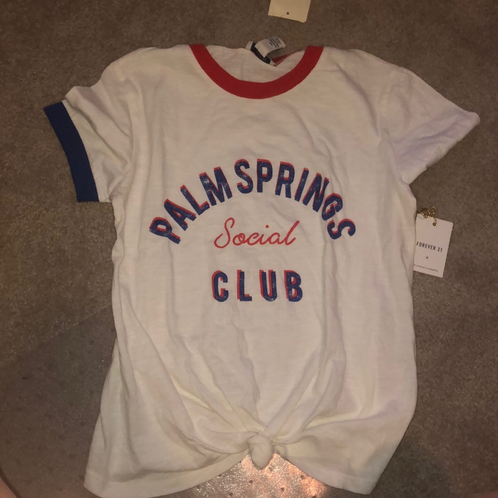 red white and blue forever 21 short sleeve top